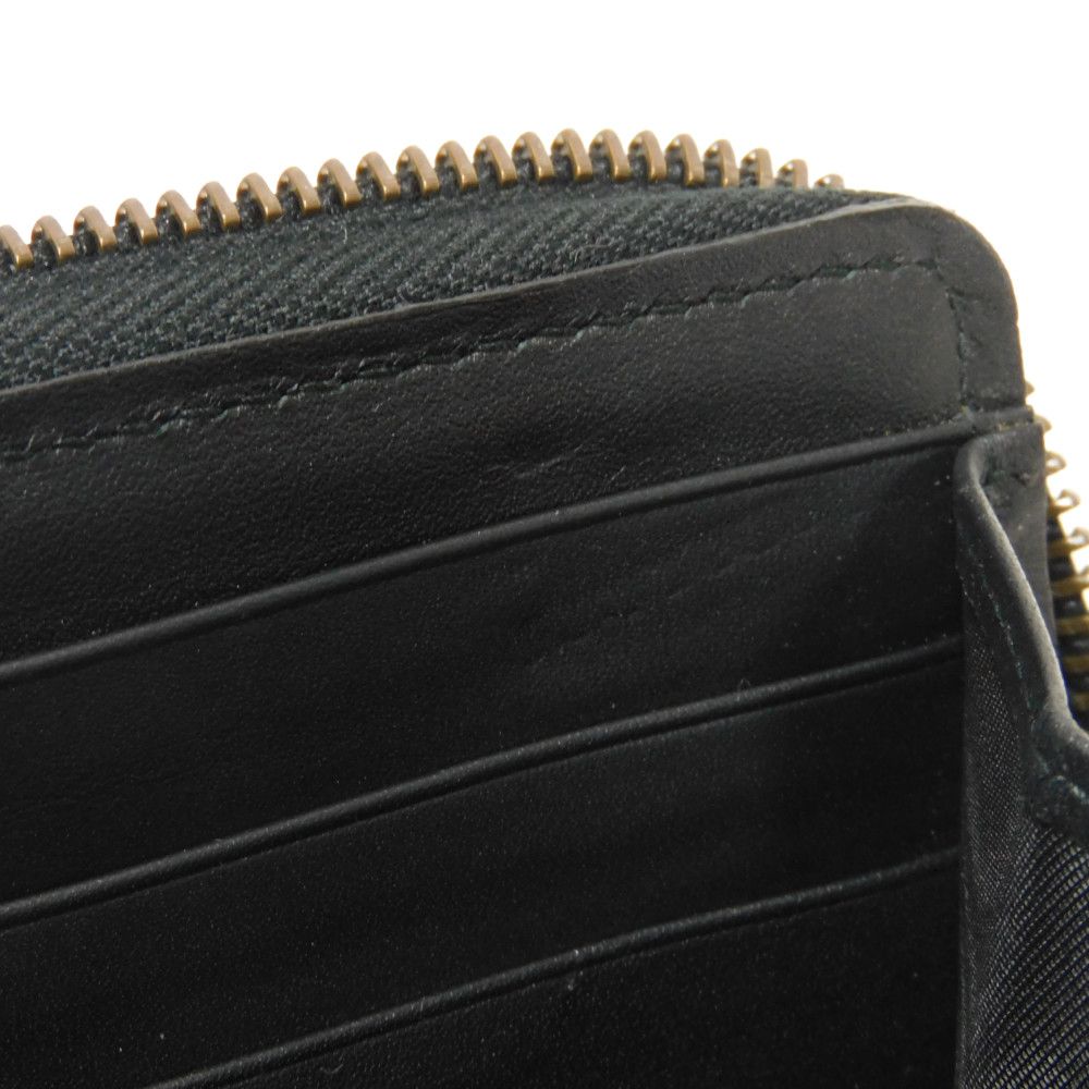 GUCCI Long Wallet Purse 476069 DYWQT 8224 Smooth Calfskin Leather black logo Queen Margaret Zip Around Wallet