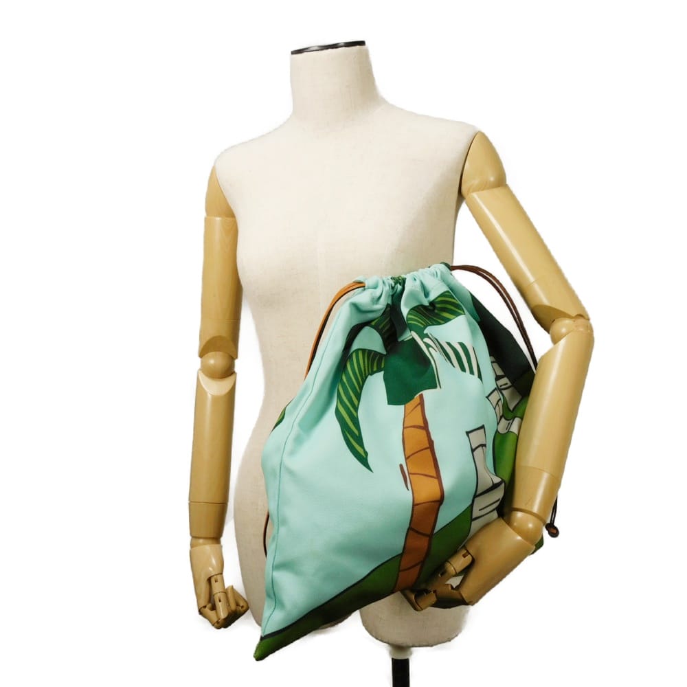 LOEWE Handbag C822057X05 canvas green Ken Price Easter Island Drawstring Pouch