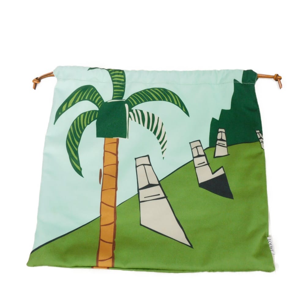 LOEWE Handbag C822057X05 canvas green Ken Price Easter Island Drawstring Pouch