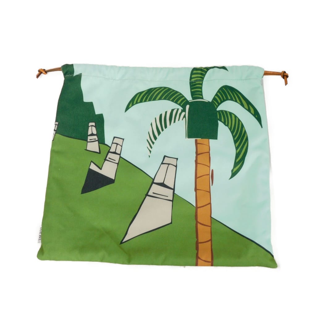 LOEWE Handbag C822057X05 canvas green Ken Price Easter Island Drawstring Pouch