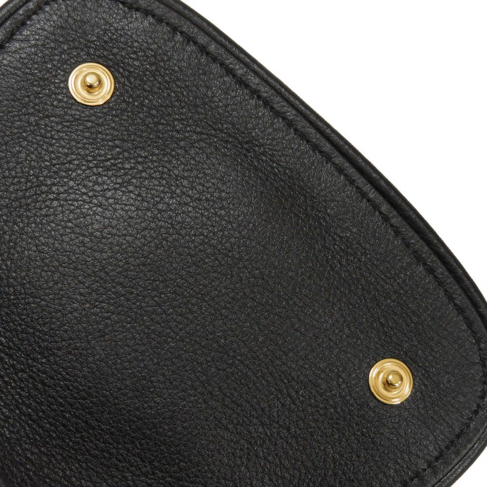 GUCCI Shoulder Bag 698635 UXX0G 1000 Calf leather black Interlocking G Frondy Card Case Wallet