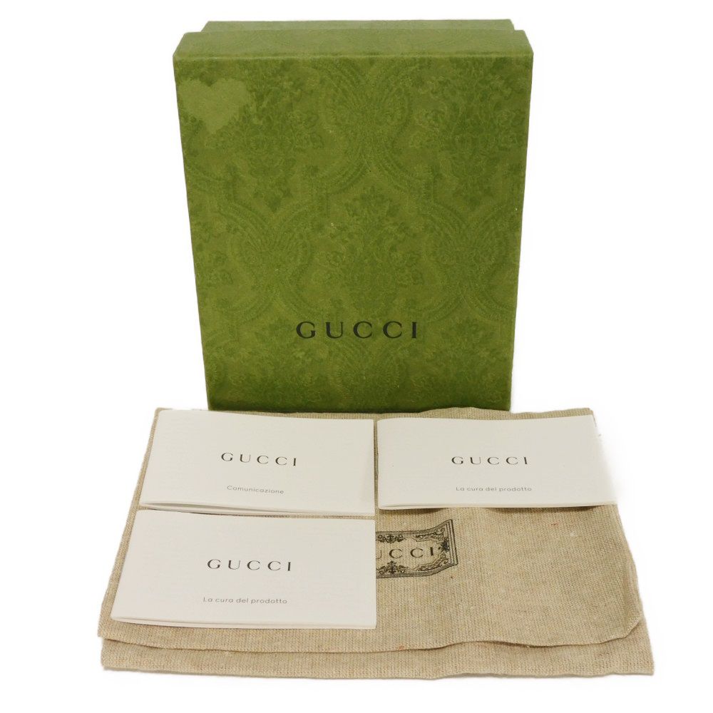 GUCCI Shoulder Bag 698635 UXX0G 1000 Calf leather black Interlocking G Frondy Card Case Wallet