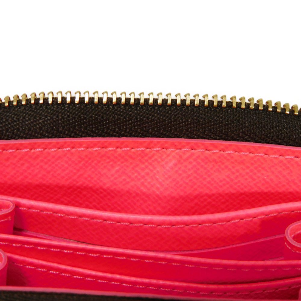 LOUIS VUITTON Coin case M93707 Monogram canvas (graffiti print) x grain leather (embossed) Fuchsia Monogram graffiti Zip around purse