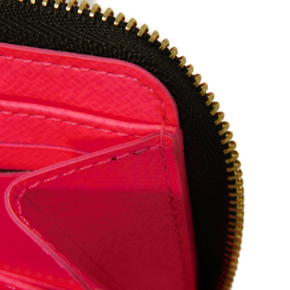 LOUIS VUITTON Coin case M93707 Monogram canvas (graffiti print) x grain leather (embossed) Fuchsia Monogram graffiti Zip around purse