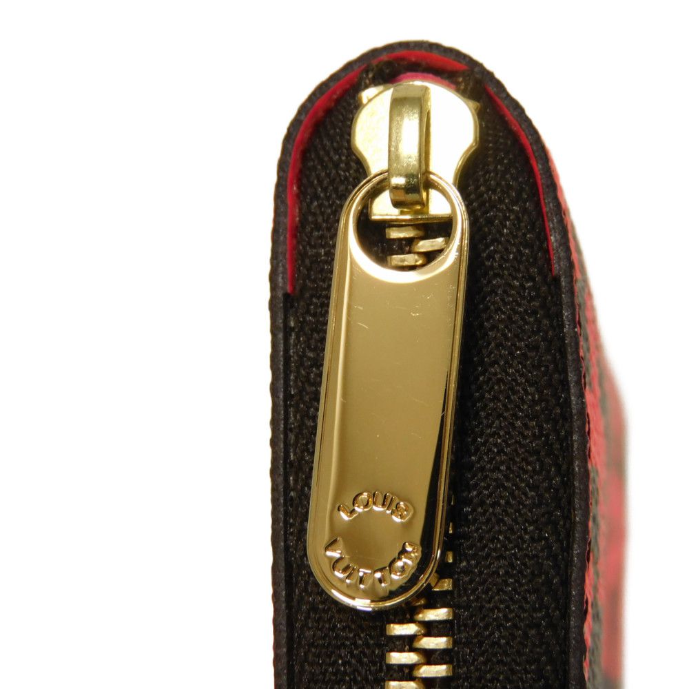 LOUIS VUITTON Coin case M93707 Monogram canvas (graffiti print) x grain leather (embossed) Fuchsia Monogram graffiti Zip around purse