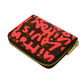 LOUIS VUITTON Coin case M93707 Monogram canvas (graffiti print) x grain leather (embossed) Fuchsia Monogram graffiti Zip around purse