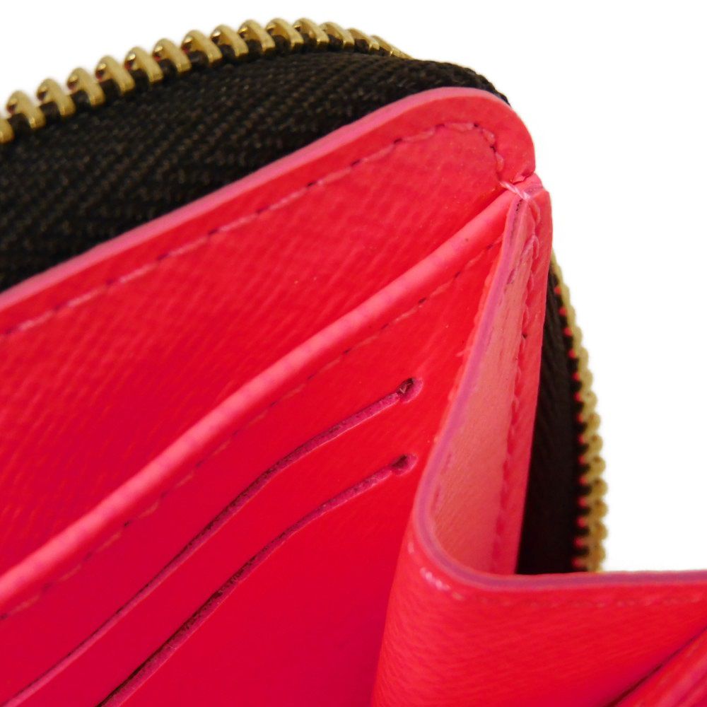 LOUIS VUITTON Coin case M93707 Monogram canvas (graffiti print) x grain leather (embossed) Fuchsia Monogram graffiti Zip around purse