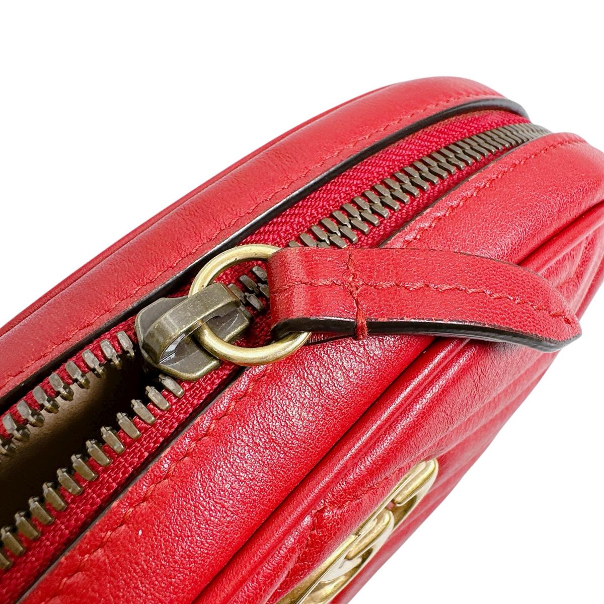 GUCCI Sling bag 476434 Cowhide Red GG Marmont