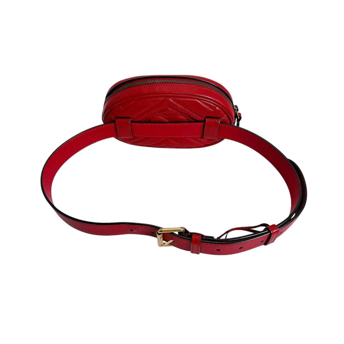 GUCCI Sling bag 476434 Cowhide Red GG Marmont