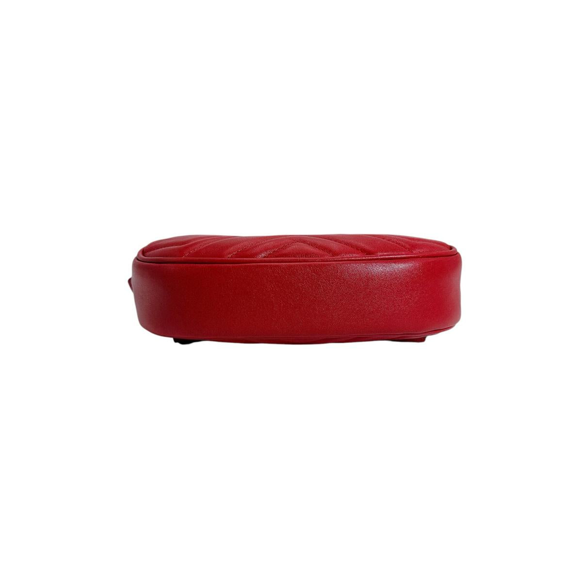 GUCCI Sling bag 476434 Cowhide Red GG Marmont