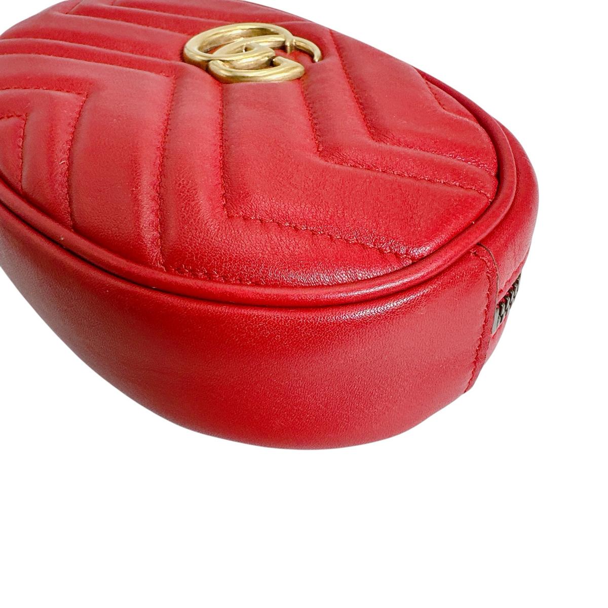 GUCCI Sling bag 476434 Cowhide Red GG Marmont