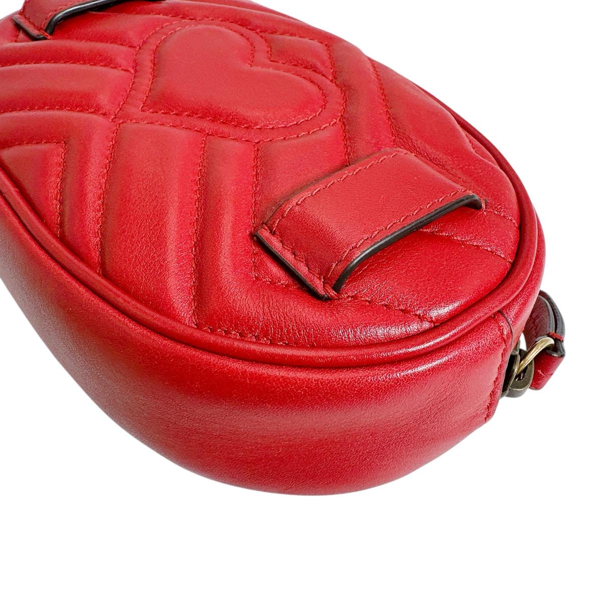 GUCCI Sling bag 476434 Cowhide Red GG Marmont