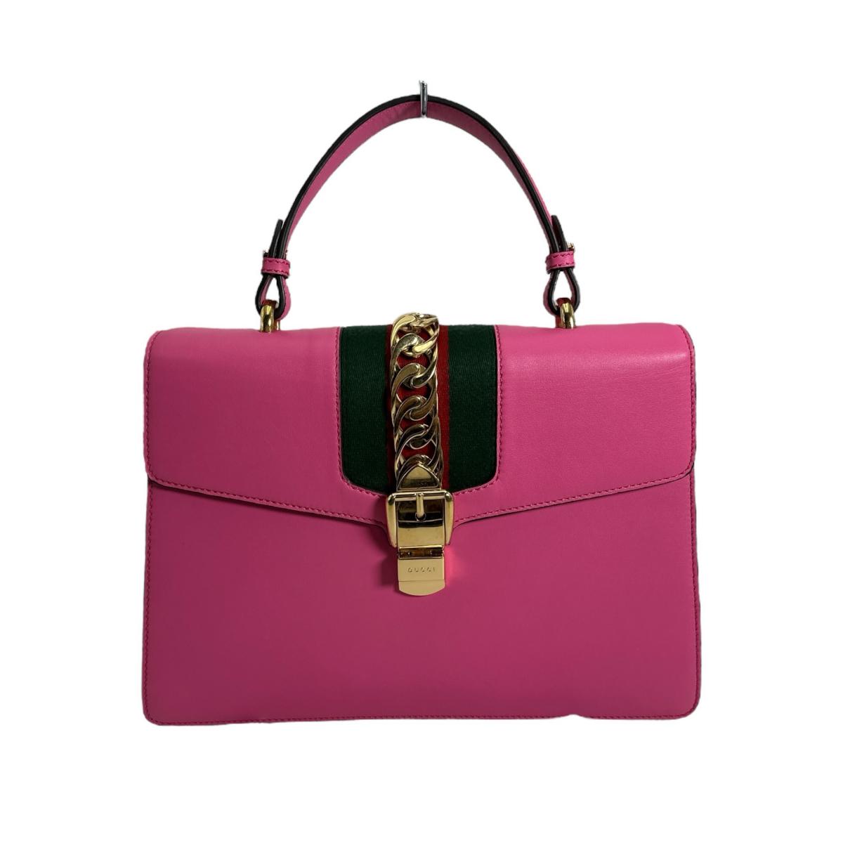 GUCCI Handbag 431665 leather pink 2WAY bag Silvi