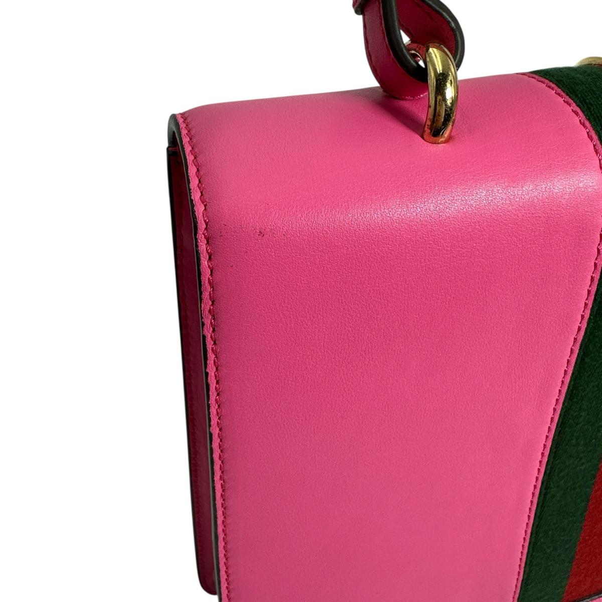 GUCCI Handbag 431665 leather pink 2WAY bag Silvi