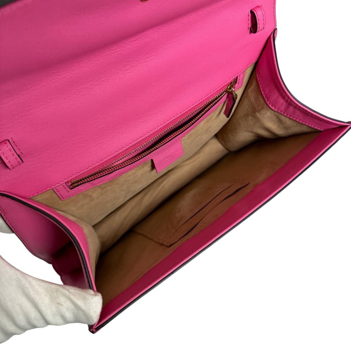 GUCCI Handbag 431665 leather pink 2WAY bag Silvi