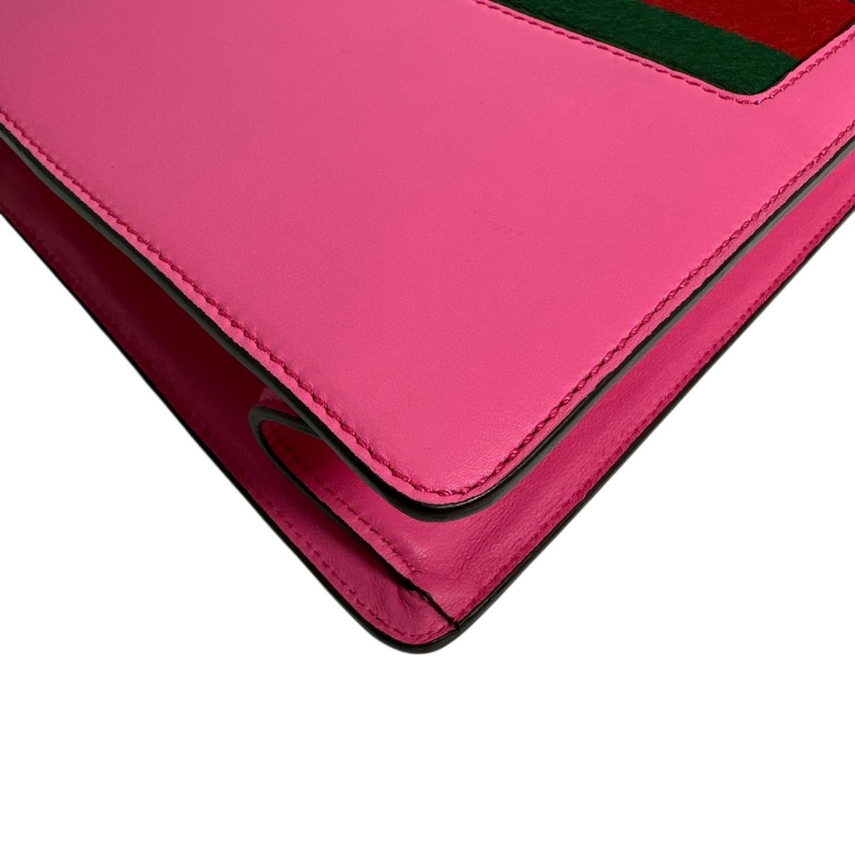 GUCCI Handbag 431665 leather pink 2WAY bag Silvi