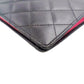 CHANEL Long Wallet Purse A26717 Calfskin Black x Pink Cambon