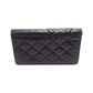 CHANEL Long Wallet Purse A26717 Calfskin Black x Pink Cambon