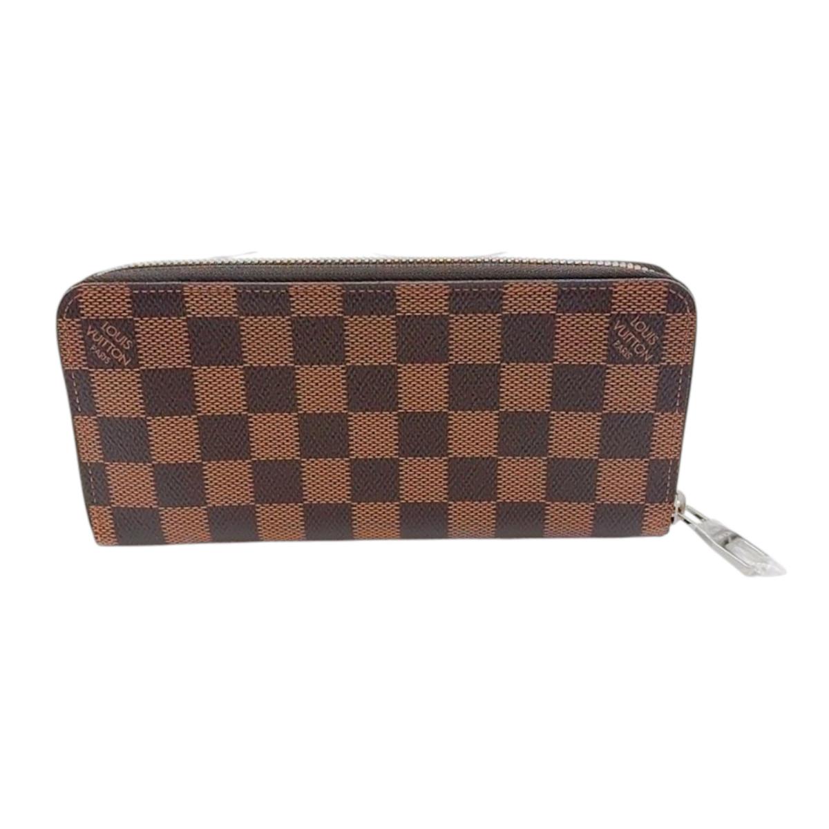LOUIS VUITTON Long Wallet Purse N61207 Damier canvas Brown Damier Vertical