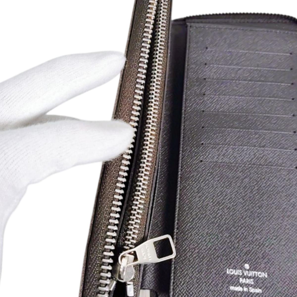 LOUIS VUITTON Long Wallet Purse N61207 Damier canvas Brown Damier Vertical