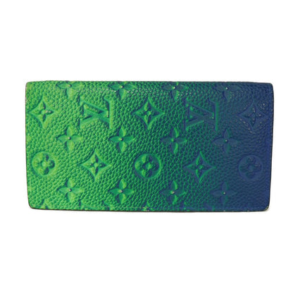 LOUIS VUITTON Long Wallet Purse M81255 Taurillon Clemence leather (monogram embossed) Neon green Monogram Taurillon Clemence Portefeuille Braza