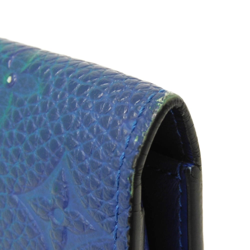 LOUIS VUITTON Long Wallet Purse M81255 Taurillon Clemence leather (monogram embossed) Neon green Monogram Taurillon Clemence Portefeuille Braza