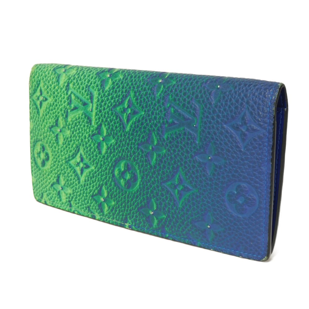 LOUIS VUITTON Long Wallet Purse M81255 Taurillon Clemence leather (monogram embossed) Neon green Monogram Taurillon Clemence Portefeuille Braza
