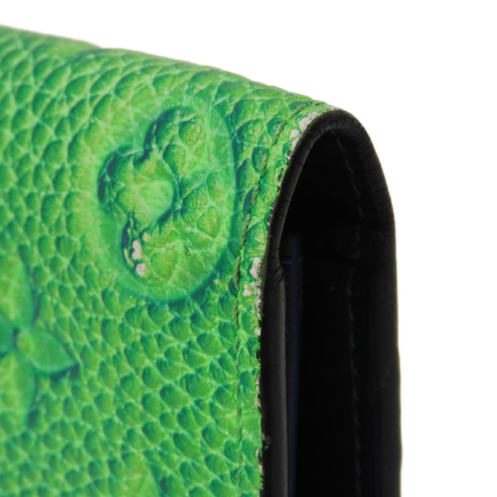 LOUIS VUITTON Long Wallet Purse M81255 Taurillon Clemence leather (monogram embossed) Neon green Monogram Taurillon Clemence Portefeuille Braza