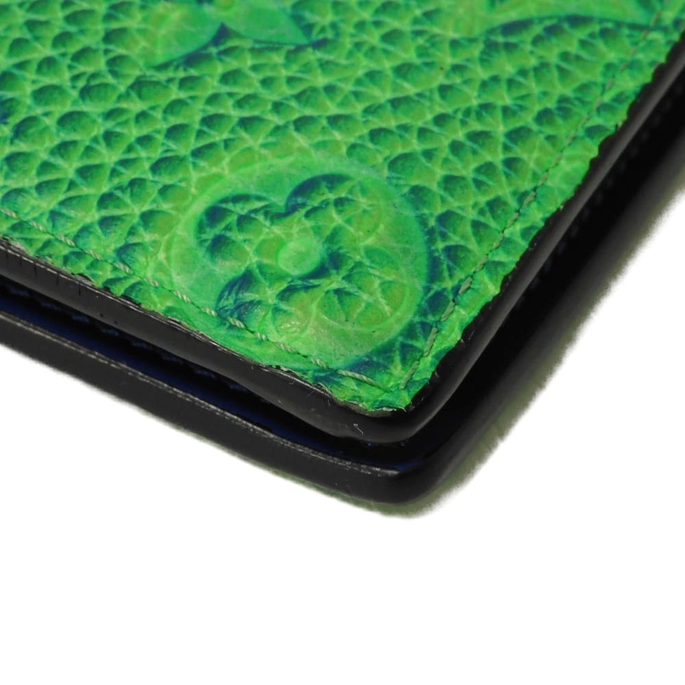 LOUIS VUITTON Long Wallet Purse M81255 Taurillon Clemence leather (monogram embossed) Neon green Monogram Taurillon Clemence Portefeuille Braza