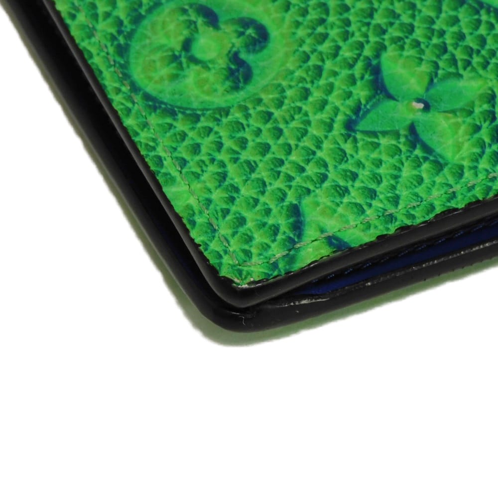 LOUIS VUITTON Long Wallet Purse M81255 Taurillon Clemence leather (monogram embossed) Neon green Monogram Taurillon Clemence Portefeuille Braza