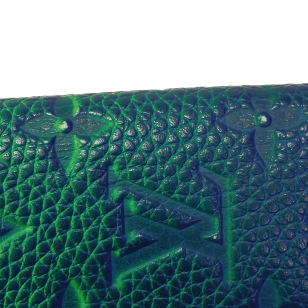 LOUIS VUITTON Long Wallet Purse M81255 Taurillon Clemence leather (monogram embossed) Neon green Monogram Taurillon Clemence Portefeuille Braza