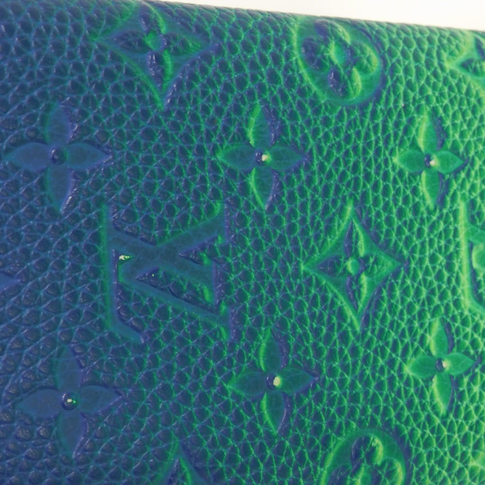 LOUIS VUITTON Long Wallet Purse M81255 Taurillon Clemence leather (monogram embossed) Neon green Monogram Taurillon Clemence Portefeuille Braza