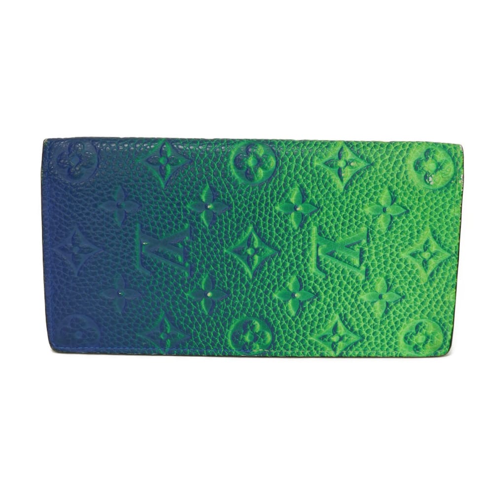 LOUIS VUITTON Long Wallet Purse M81255 Taurillon Clemence leather (monogram embossed) Neon green Monogram Taurillon Clemence Portefeuille Braza