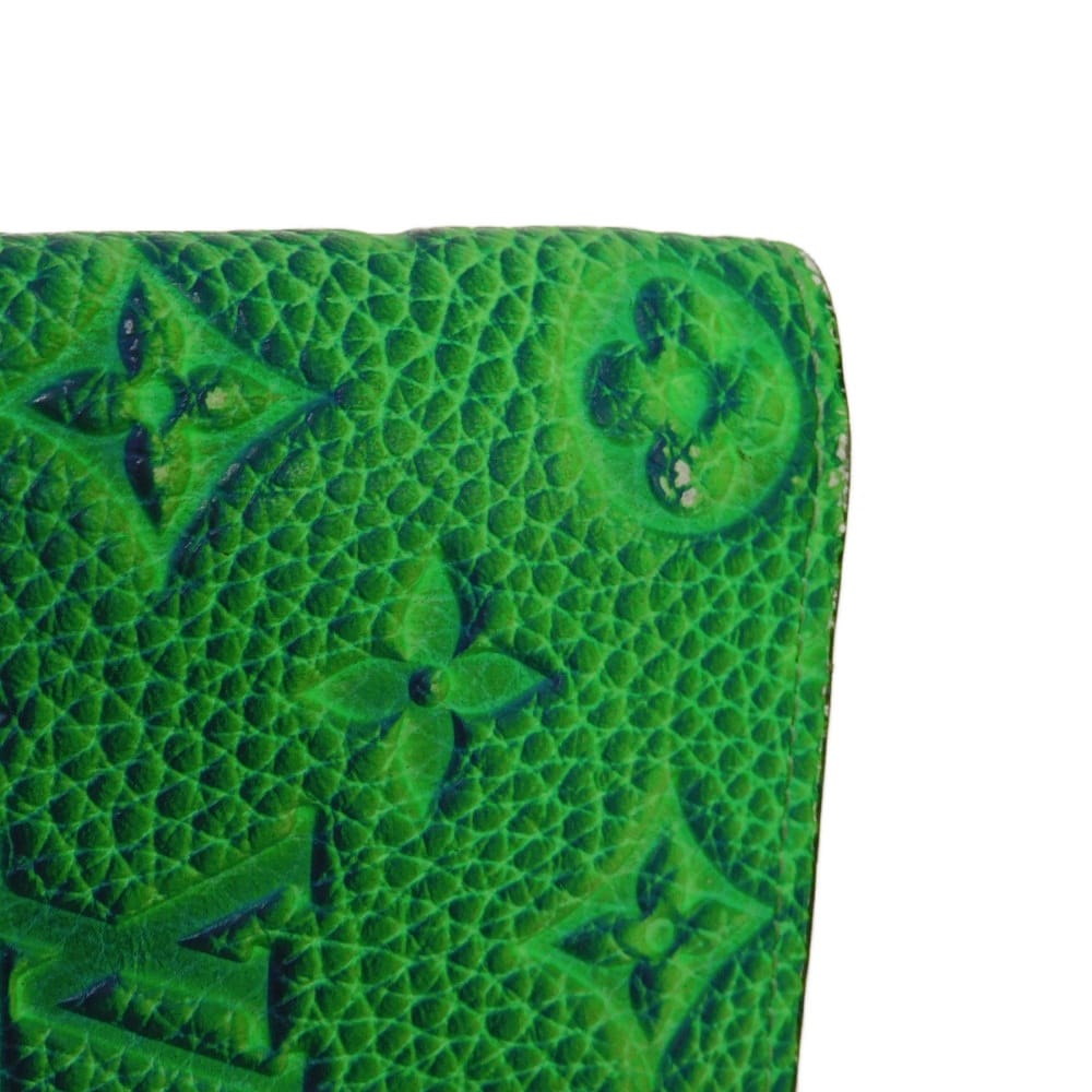 LOUIS VUITTON Long Wallet Purse M81255 Taurillon Clemence leather (monogram embossed) Neon green Monogram Taurillon Clemence Portefeuille Braza