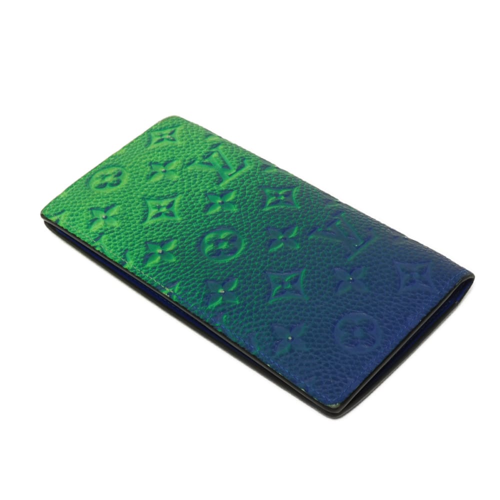 LOUIS VUITTON Long Wallet Purse M81255 Taurillon Clemence leather (monogram embossed) Neon green Monogram Taurillon Clemence Portefeuille Braza