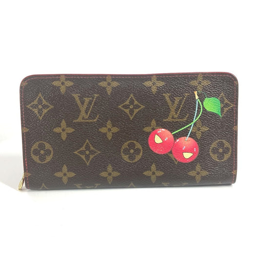 LOUIS VUITTON Long Wallet Purse M95006 Monogram Cherry Canvas Brown Monogram Cherry by Takashi Murakami Porto Monet Zip Women Used Authentic