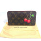 LOUIS VUITTON Long Wallet Purse M95006 Monogram Cherry Canvas Brown Monogram Cherry by Takashi Murakami Porto Monet Zip Women Used Authentic