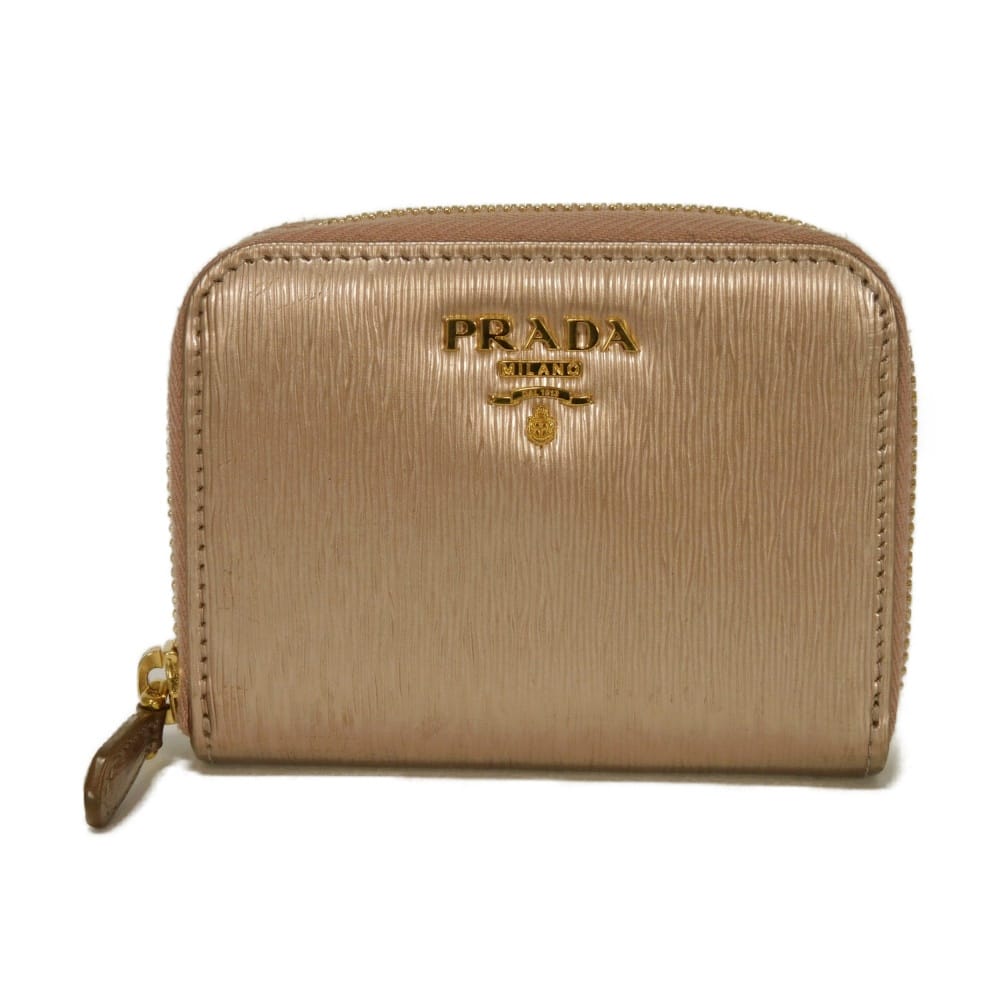 PRADA Coin case 1MM268 Vitello Move Leather Pink gold logo Vitello Move Coin Purse