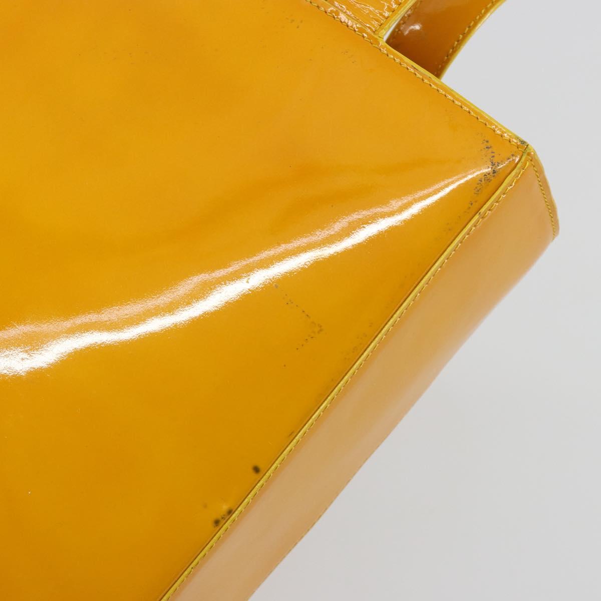 CHANEL Tote Bag Patent Leather Orange CC