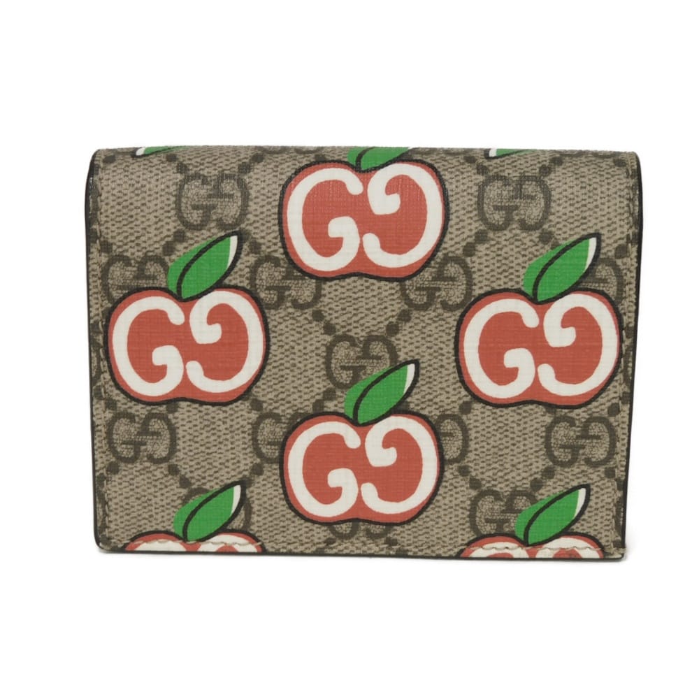 GUCCI Bifold Wallet 624641 2BQAG 8646 GG Supreme canvas (polyurethane processing) beige GG Supreme GG Apple Compact Wallet