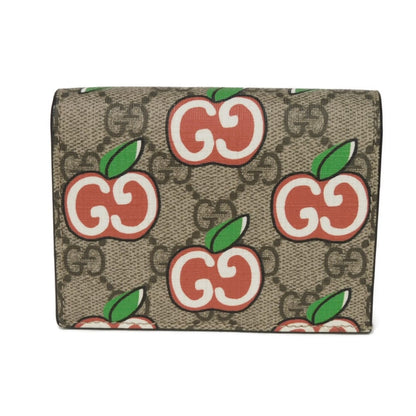 GUCCI Bifold Wallet 624641 2BQAG 8646 GG Supreme canvas (polyurethane processing) beige GG Supreme GG Apple Compact Wallet
