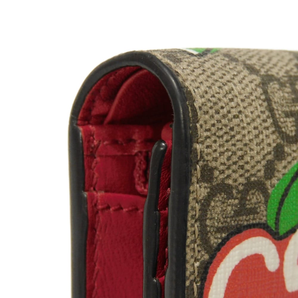 GUCCI Bifold Wallet 624641 2BQAG 8646 GG Supreme canvas (polyurethane processing) beige GG Supreme GG Apple Compact Wallet