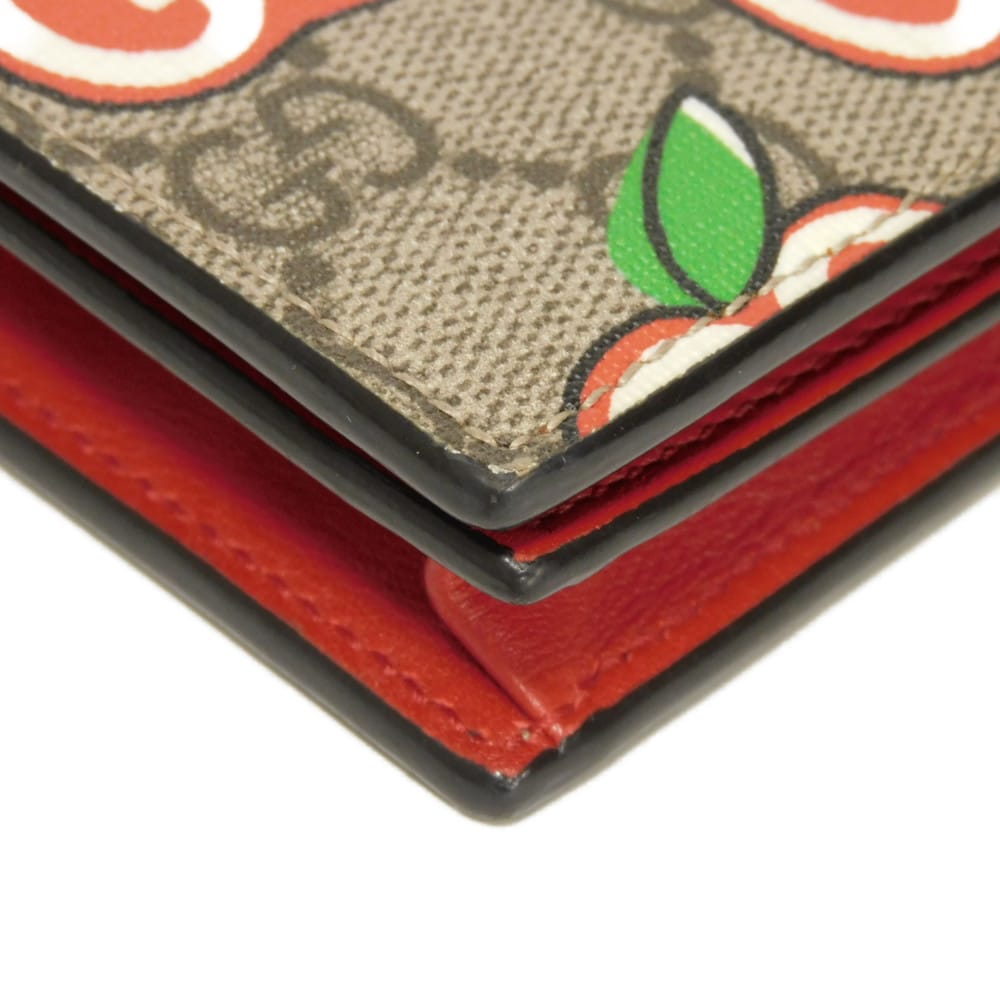 GUCCI Bifold Wallet 624641 2BQAG 8646 GG Supreme canvas (polyurethane processing) beige GG Supreme GG Apple Compact Wallet