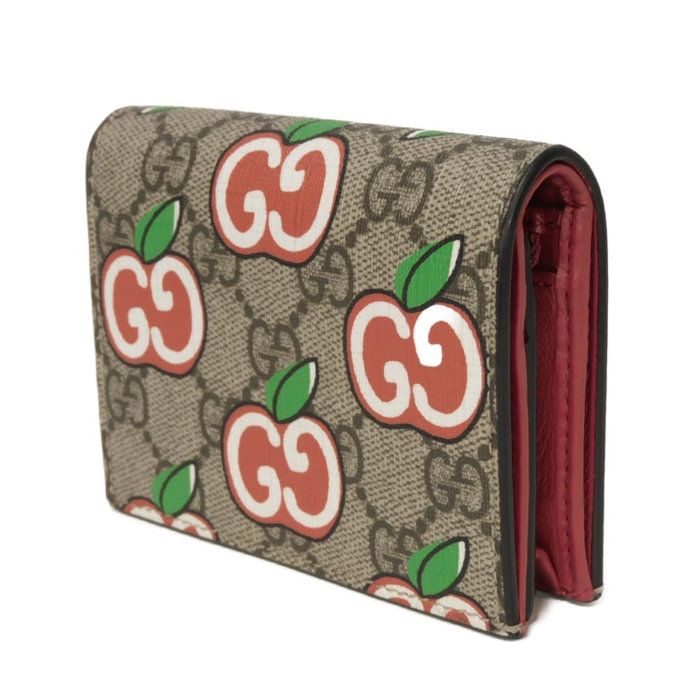 GUCCI Bifold Wallet 624641 2BQAG 8646 GG Supreme canvas (polyurethane processing) beige GG Supreme GG Apple Compact Wallet