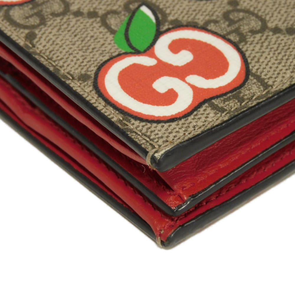 GUCCI Bifold Wallet 624641 2BQAG 8646 GG Supreme canvas (polyurethane processing) beige GG Supreme GG Apple Compact Wallet