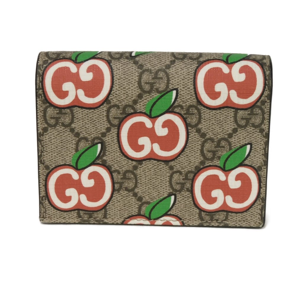 GUCCI Bifold Wallet 624641 2BQAG 8646 GG Supreme canvas (polyurethane processing) beige GG Supreme GG Apple Compact Wallet