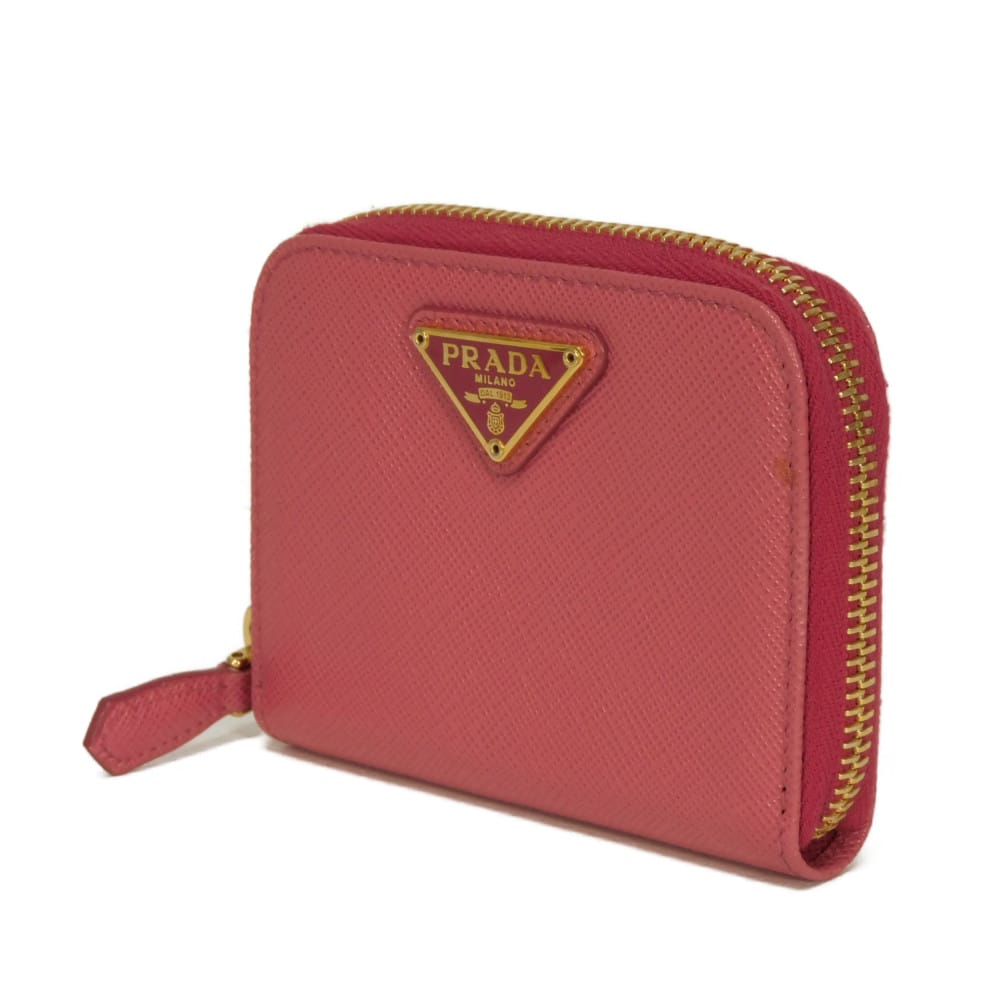 PRADA Coin case 1MM268 QHH F0505 Safiano leather (stamped) Peonia Triangle logo Saffiano coin purse