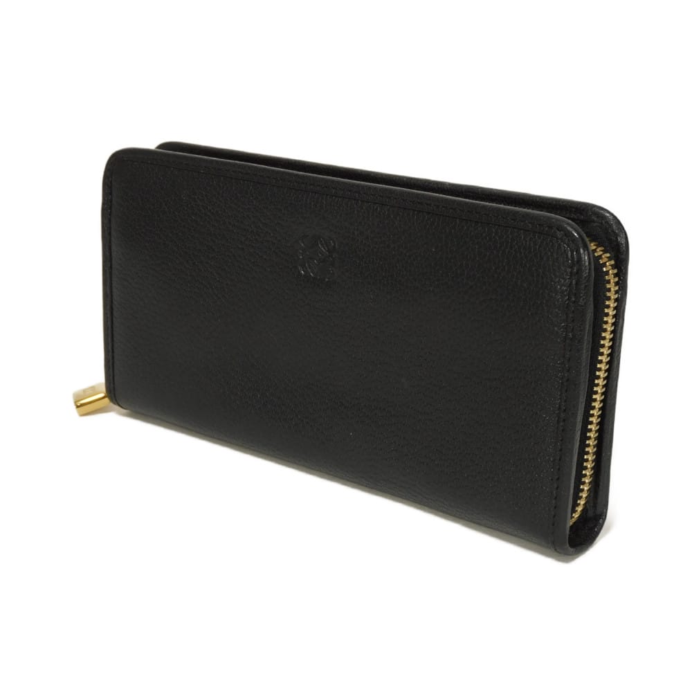 LOEWE Long Wallet Purse 113N95.F13 Goatskin black anagram Amazona Zip Around Wallet