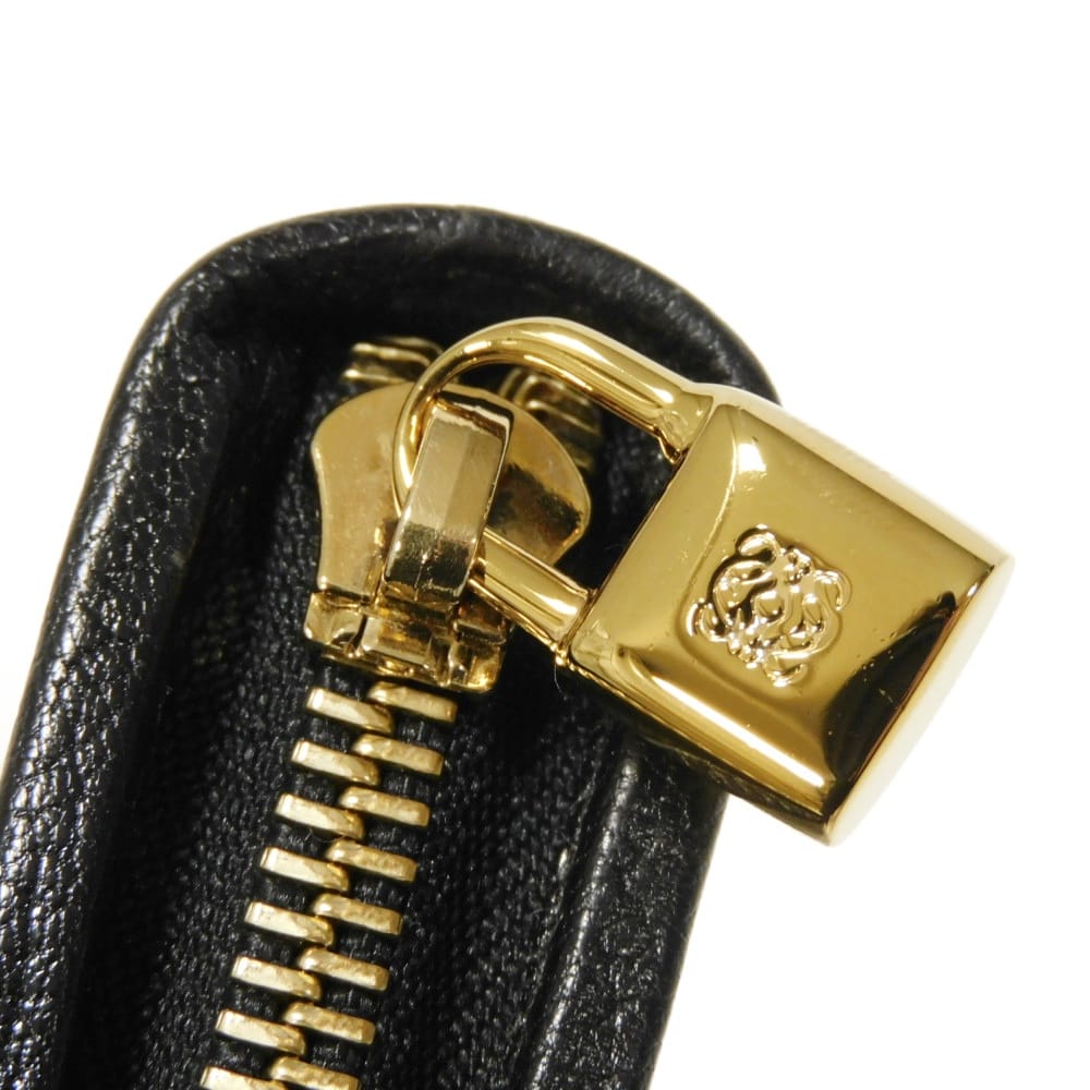 LOEWE Long Wallet Purse 113N95.F13 Goatskin black anagram Amazona Zip Around Wallet