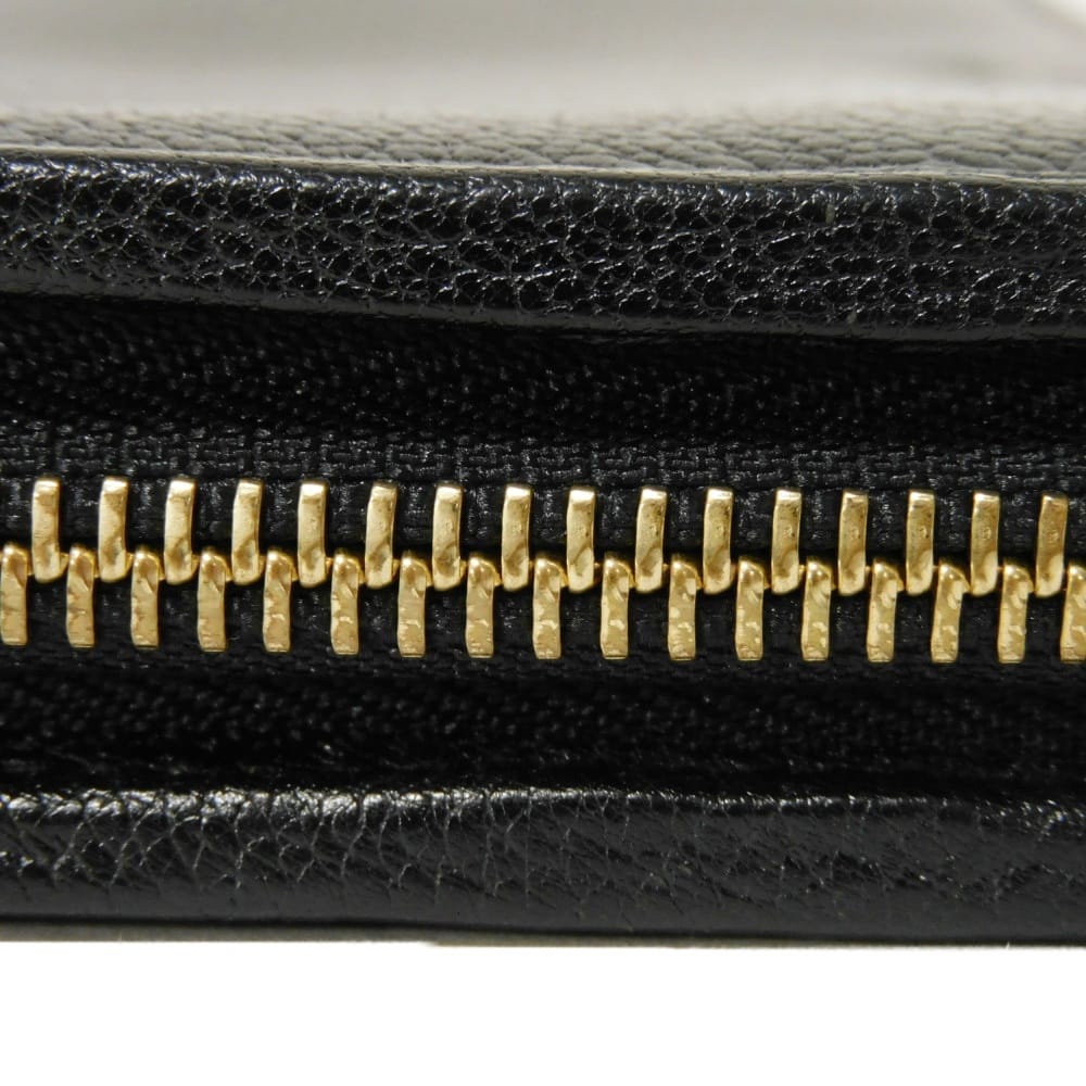 LOEWE Long Wallet Purse 113N95.F13 Goatskin black anagram Amazona Zip Around Wallet